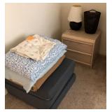 N4 - BED LINENS, CUSHIONS, NIGHTSTAND, LAMP (A29)