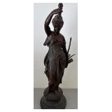 393 - ANSONIA BRONZE 'DIANA' SCULPTURE (R111)