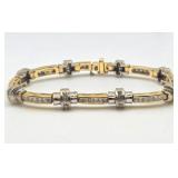 14K GOLD W/DIAMONDS BRACELET 7' 19.9GRAMS