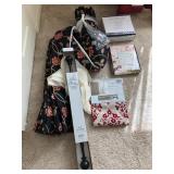 N4 - SHOWER CURTAIN, QUEEN SHEET SET, DECOR ROD