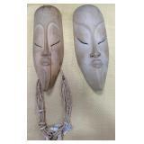 526 - WOODEN DECOR HAND CARVED MASKS