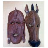 526 - HAND CARVED WOODEN DECOR MASKS