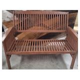 11 - WOODEN OUTDOOR PATIO MISSION STYLE BENCH(R5)