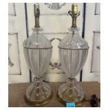 526 - PAIR OF VINTAGE CRYSTAL TABLE LAMPS (A88)