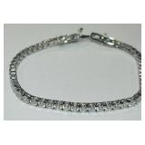 STERLING SILVER 7INCH CZ TENNIS BRACELET 8.00GRS