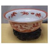 11 - VINTAGE ASIAN 13" PLANTER BOWLW/STAND(U5)