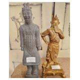526 - CHINESE WARRIOR & EMPEROR STATUES (A63)