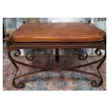 520 - WROUGHT IRON & CUSHION VANITY BENCH (N33)