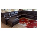 11 - ITALSOFA  DARK BROWN SECTIONAL 95X121