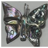 STERLING SILVER ABELONE BUTTERFLY PENDANT 4.00GRS