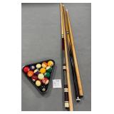 503 - BILLARDS POOL SET WITH CUE STICKS(P51)