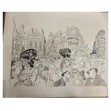 11 - AL HIRSCHFELD "PICCADILLY CIRCUS LITHO W/COA