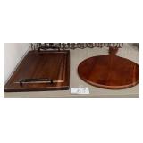 J1 - WOODEN TRAY & CHEESE BOARD (K9)