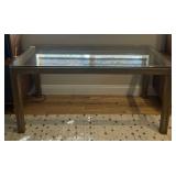 R - CONSOLE TABLE WITH GLASS TOP (B9)