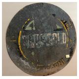 R - VINTAGE ROUND METAL SIGN 36"DIA (A2)