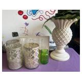 P - PINEAPPPLE VASE, CANDLE HOLDERS, LOVING YOU