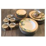 P - 32 PIECES GENUINE STONEWARE DISHES (A23)