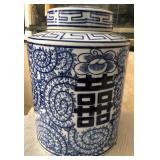 P - BLUE & WHITE WARE GINGER JAR (AL20)