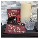 P - WALL PLAQUES, FLAMELESS CANDLE, COLLECTIBLES