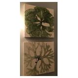 P - TWO PIECES ABSTRACT FLORAL ART (R3)