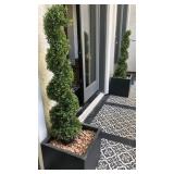 P - TWO FAUX TOPIARY TREES (F7)