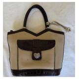 U - BRIGHTON BLACK & BEIGE SHOULDER BAG
