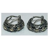 STERLING SILVER  VINTAGE HOOP EARRINGS 9.3 GRS