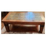 U - COFFEE TABLE WITH SLATE TILE INSETS