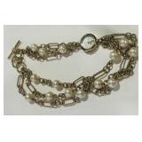 GOLDTONE CHAIN /PEARL WATCH BRACELET