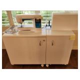 U - HUSQVARNA VIKING CABINET SEWING MACHINE (L23)