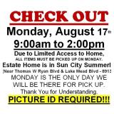 AUCTION PICK UP DAY & HOURS