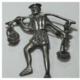 STERLING SILVER 170.8 GRS VINTAGE BROOCH
