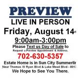 PREVIEW LIVE IN PERSON - Friday, August 14th