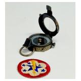 WW2 PATCH BRASS OFFICERS COMPASS