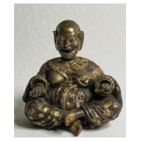 ANTIQUE CHINESE BRONZE NODDER WITH MOVING HEAD