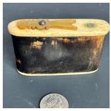 ANTIQUE SNUFF CONTAINER IVORY HORN