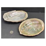 ANTIQUE PAIR ABALONE SHELLS