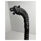 ANTIQUE HEAVY WOOD CARVED CANE