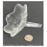 VINTAGE LALIQUE CRYSTAL FLOWER PAPERWEIGHT