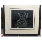 RARE VINTAGE GLASS WOLVERINE ARTWORK