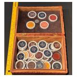 ANTIQUE ETCHED CLAY POKER CHIPS