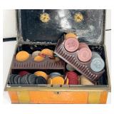 ANTIQUE POKER CHIPS,CHIP RACKS