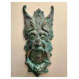 LARGE ANTIQUE CAST IRON GOTHIC DOOR KNOCKER - 21"