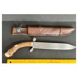 VINTAGE STAG HANDLE HUNTING KNIFE