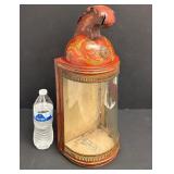 ANTIQUE CURVED GLASS CANDLE HOLDER