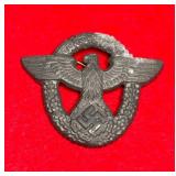 WW2 GERMAN POLIZEI CAP INSIGNIA