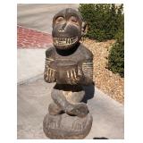 ANTIQUE CARVED WOOD MONKEY BOWL