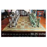 BRUTALIST BRONZE CHESS SET