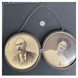 ANTIQUE METAL GLASS FRAMED PHOTO