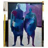 MID CENTURY MODERN OIL CANVAS SIGNED